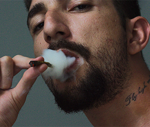 Man smoking a joint